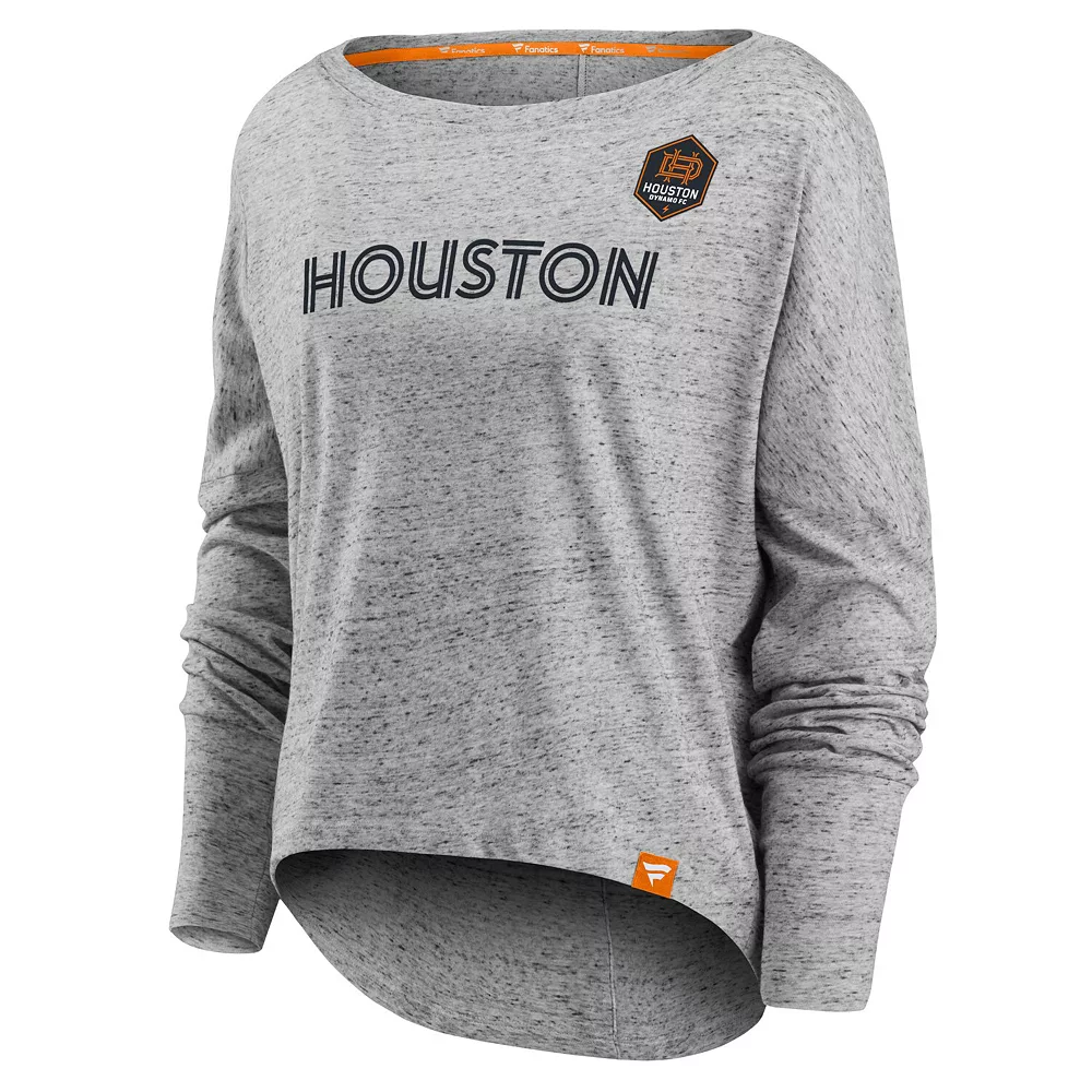 Women's Fanatics Branded Heathered Gray Houston Dynamo FC Long Sleeve Fashion Top 5 Women's Fanatics Branded Heathered Gray Houston Dynamo FC Long Sleeve Fashion Top - Image 3