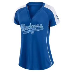 Women's Fanatics Branded Royal/White Los Angeles Dodgers True Classic League Diva Pinstripe Raglan V-Neck T-Shirt -Fanatics Clothing Shop 5704620 ALT2