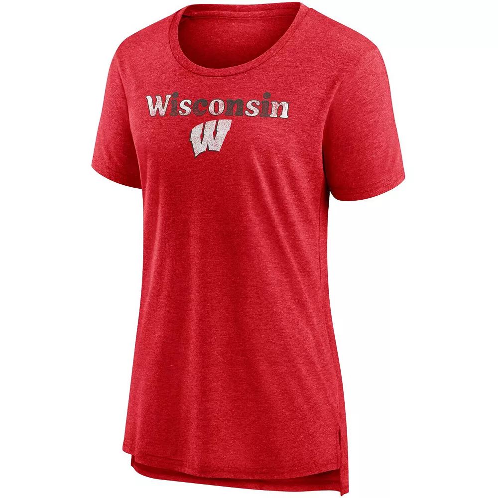 Women's Fanatics Branded Heathered Red Wisconsin Badgers Breakneck Speed Tri-Blend T-Shirt 5 Women's Fanatics Branded Heathered Red Wisconsin Badgers Breakneck Speed Tri-Blend T-Shirt - Image 3