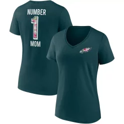 Women's Fanatics Branded Midnight Green Philadelphia Eagles Team Mother's Day V-Neck T-Shirt