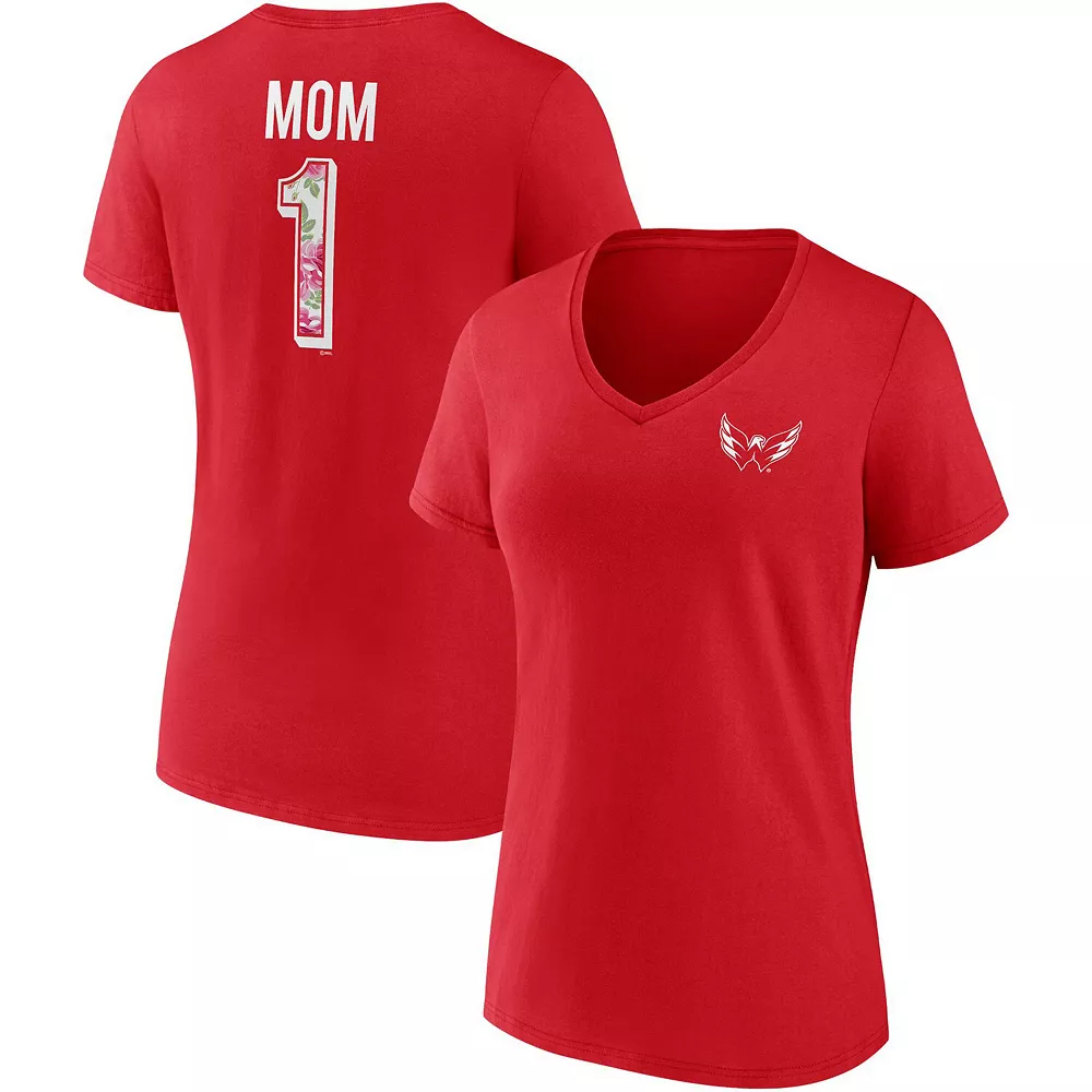 Women's Fanatics Branded Red Washington Capitals Team Mother's Day V-Neck T-Shirt 3 Women's Fanatics Branded Red Washington Capitals Team Mother's Day V-Neck T-Shirt