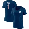 Women's Fanatics Branded Deep Sea Blue Seattle Kraken Team Mother's Day V-Neck T-Shirt -Fanatics Clothing Shop 5751546