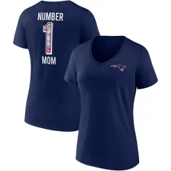 Women's Fanatics Branded Navy New England Patriots Team Mother's Day V-Neck T-Shirt