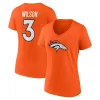 Women's Fanatics Branded Russell Wilson Orange Denver Broncos Player Icon Name & Number V-Neck T-Shirt