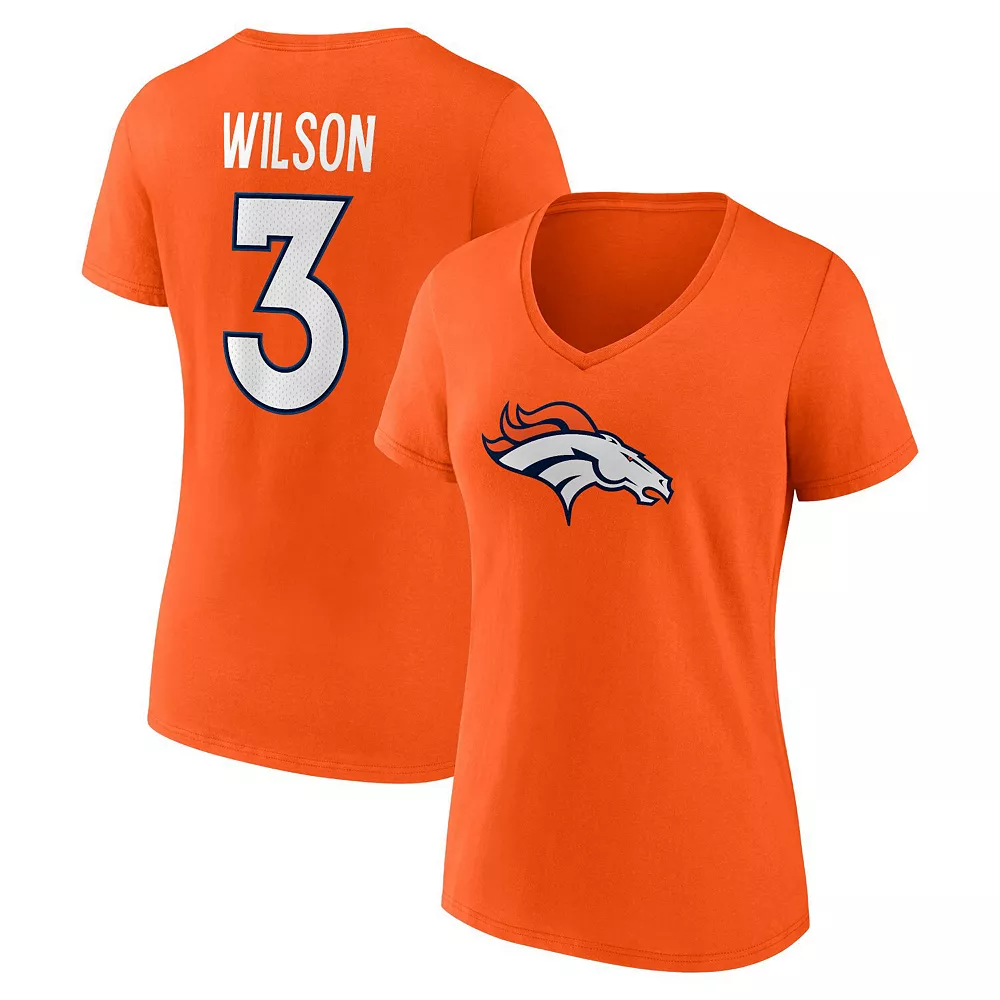 Women's Fanatics Branded Russell Wilson Orange Denver Broncos Player Icon Name & Number V-Neck T-Shirt 4 Women's Fanatics Branded Russell Wilson Orange Denver Broncos Player Icon Name & Number V-Neck T-Shirt - Image 2