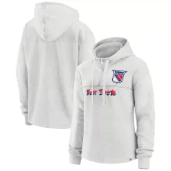 Women's Fanatics Branded Ash New York Rangers True Classics Legacy Quarter-Zip Hoodie