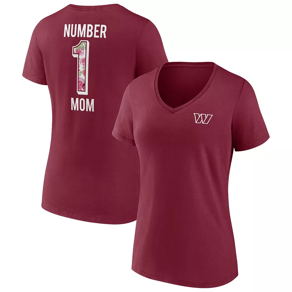 Women's Fanatics Branded Burgundy Washington Commanders Team Mother's Day V-Neck T-Shirt 4 Women's Fanatics Branded Burgundy Washington Commanders Team Mother's Day V-Neck T-Shirt - Image 2