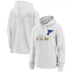Women's Fanatics Branded Ash St. Louis Blues True Classics Legacy Quarter-Zip Hoodie