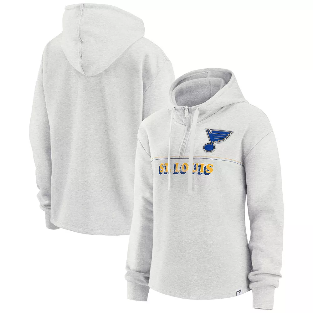 Women's Fanatics Branded Ash St. Louis Blues True Classics Legacy Quarter-Zip Hoodie 4 Women's Fanatics Branded Ash St. Louis Blues True Classics Legacy Quarter-Zip Hoodie - Image 2