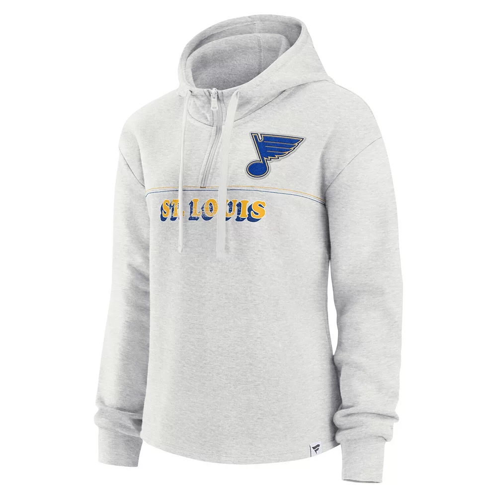 Women's Fanatics Branded Ash St. Louis Blues True Classics Legacy Quarter-Zip Hoodie 5 Women's Fanatics Branded Ash St. Louis Blues True Classics Legacy Quarter-Zip Hoodie - Image 3
