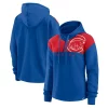 Women's Fanatics Branded Royal Chicago Cubs Iconic Overslide Color-Block Quarter-Zip Hoodie