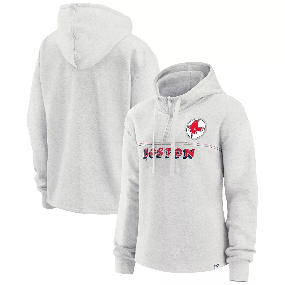 Women's Fanatics Branded Oatmeal Boston Red Sox True Classics Legacy Quarter-Zip Hoodie 3 Women's Fanatics Branded Oatmeal Boston Red Sox True Classics Legacy Quarter-Zip Hoodie