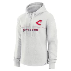 Women's Fanatics Branded Oatmeal Cleveland Indians Cooperstown Collection True Classics Legacy Quarter-Zip Hoodie -Fanatics Clothing Shop 5767823 ALT2