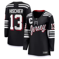 Women's Fanatics Branded Nico Hischier Black New Jersey Devils Alternate Premier Breakaway Player Jersey