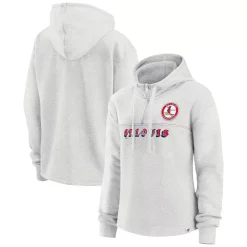 Women's Fanatics Branded Oatmeal St. Louis Cardinals True Classics Legacy Quarter-Zip Hoodie