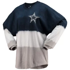 Women's Fanatics Branded Navy/White Dallas Cowboys Ombre Long Sleeve T-Shirt -Fanatics Clothing Shop 5767987 ALT2