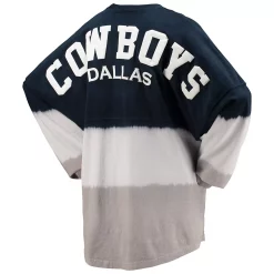 Women's Fanatics Branded Navy/White Dallas Cowboys Ombre Long Sleeve T-Shirt -Fanatics Clothing Shop 5767987 ALT3