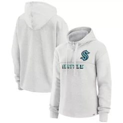 Women's Fanatics Branded Ash Seattle Kraken True Classics Legacy Quarter-Zip Hoodie