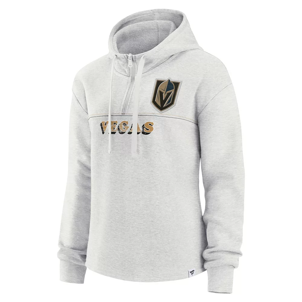 Women's Fanatics Branded Ash Vegas Golden Knights True Classics Legacy Quarter-Zip Hoodie 4 Women's Fanatics Branded Ash Vegas Golden Knights True Classics Legacy Quarter-Zip Hoodie - Image 2