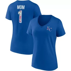 Women's Fanatics Branded Royal Kansas City Royals Team Mother's Day V-Neck T-Shirt