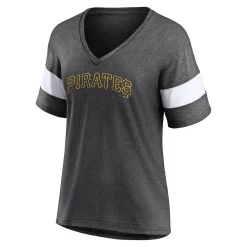 Women's Fanatics Branded Heathered Charcoal Pittsburgh Pirates Wordmark V-Neck Tri-Blend T-Shirt 7 Women's Fanatics Branded Heathered Charcoal Pittsburgh Pirates Wordmark V-Neck Tri-Blend T-Shirt -Fanatics Clothing Shop 5793849 ALT2