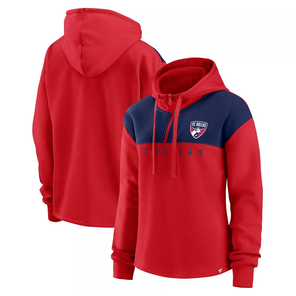 Women's Fanatics Branded Red FC Dallas Fleece Quarter-Zip Hoodie 3 Women's Fanatics Branded Red FC Dallas Fleece Quarter-Zip Hoodie
