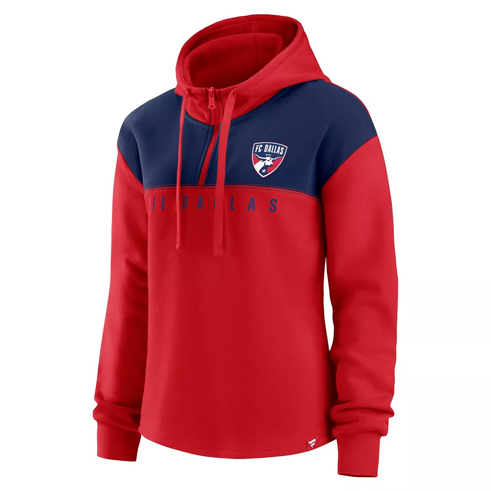 Women's Fanatics Branded Red FC Dallas Fleece Quarter-Zip Hoodie 4 Women's Fanatics Branded Red FC Dallas Fleece Quarter-Zip Hoodie - Image 2