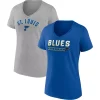 Women's Fanatics Branded Blue/Heathered Gray St. Louis Blues Parent 2-Pack V-Neck T-Shirt Set -Fanatics Clothing Shop 5820254