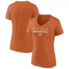 Women's Fanatics Branded Texas Orange Texas Longhorns Clean Stack Baseball V-Neck T-Shirt