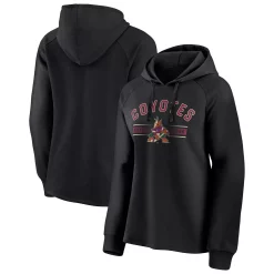 Women's Fanatics Branded Black Arizona Coyotes Perfect Play Raglan Pullover Hoodie