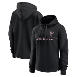 Women's Fanatics Branded Black Inter Miami CF Fleece Quarter-Zip Hoodie -Fanatics Clothing Shop 5822193 ALT