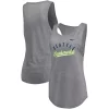 Women's Fanatics Branded Heathered Gray Seattle Seahawks Quality Time Scoop Neck Tri-Blend Tank Top -Fanatics Clothing Shop 5822501