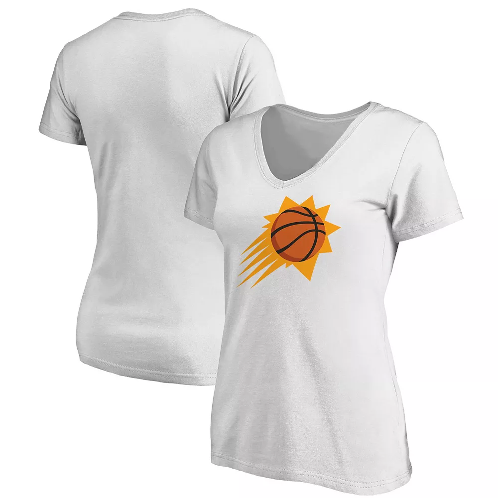 Women's Fanatics Branded White Phoenix Suns Primary Logo Team V-Neck T-Shirt 4 Women's Fanatics Branded White Phoenix Suns Primary Logo Team V-Neck T-Shirt - Image 2