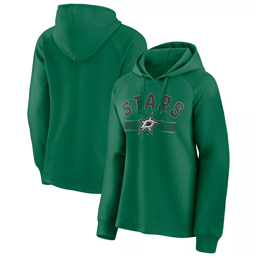 Women's Fanatics Branded Kelly Green Dallas Stars Perfect Play Raglan Pullover Hoodie 3 Women's Fanatics Branded Kelly Green Dallas Stars Perfect Play Raglan Pullover Hoodie