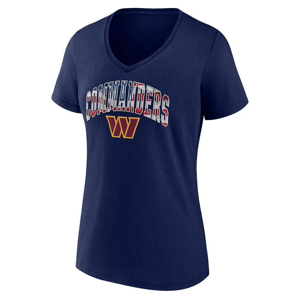 Women's Fanatics Branded Navy Washington Commanders Team Banner Wave V-Neck T-Shirt 5 Women's Fanatics Branded Navy Washington Commanders Team Banner Wave V-Neck T-Shirt - Image 3