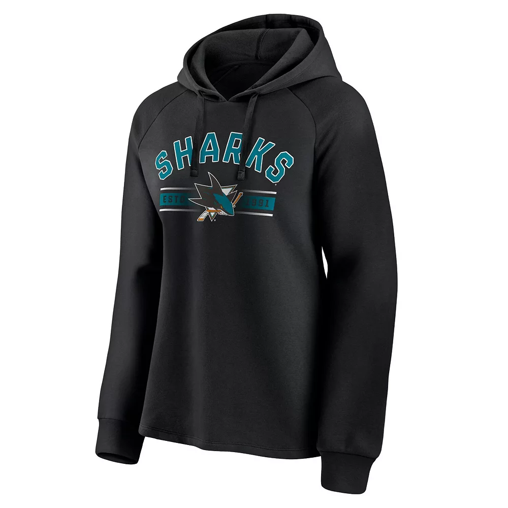 Women's Fanatics Branded Black San Jose Sharks Perfect Play Raglan Pullover Hoodie 5 Women's Fanatics Branded Black San Jose Sharks Perfect Play Raglan Pullover Hoodie - Image 3