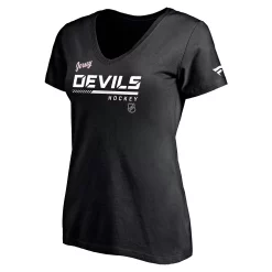 Women's Fanatics Branded Black New Jersey Devils Authentic Pro Alternate Logo V-Neck T-Shirt -Fanatics Clothing Shop 5824071 ALT2