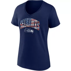 Women's Fanatics Branded College Navy Seattle Seahawks Team Banner Wave V-Neck T-Shirt -Fanatics Clothing Shop 5824472 ALT2