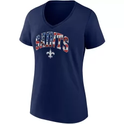 Women's Fanatics Branded Navy New Orleans Saints Team Banner Wave V-Neck T-Shirt -Fanatics Clothing Shop 5824496 ALT2