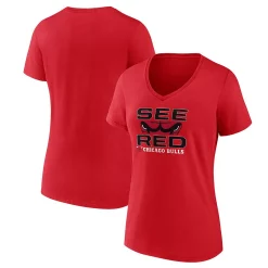 Women's Fanatics Branded Red Chicago Bulls Hometown Collection T-Shirt