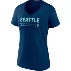 Women's Fanatics Branded Deep Sea Blue/Gray Seattle Kraken Parent 2-Pack V-Neck T-Shirt Set -Fanatics Clothing Shop 5844935 ALT2