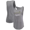 Women's Fanatics Branded Heathered Gray New Orleans Saints Quality Time Scoop Neck Tri-Blend Tank Top -Fanatics Clothing Shop 5845450