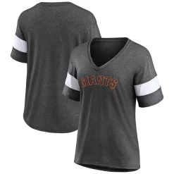 Women's Fanatics Branded Heathered Charcoal San Francisco Giants Wordmark V-Neck Tri-Blend T-Shirt 5 Women's Fanatics Branded Heathered Charcoal San Francisco Giants Wordmark V-Neck Tri-Blend T-Shirt -Fanatics Clothing Shop 5845523 ALT