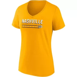 Women's Fanatics Branded Gold/Heathered Gray Nashville Predators 2-Pack V-Neck T-Shirt Set -Fanatics Clothing Shop 5862194 ALT2
