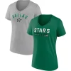 Women's Fanatics Branded Kelly Green/Gray Dallas Stars Parent 2-Pack V-Neck T-Shirt Set