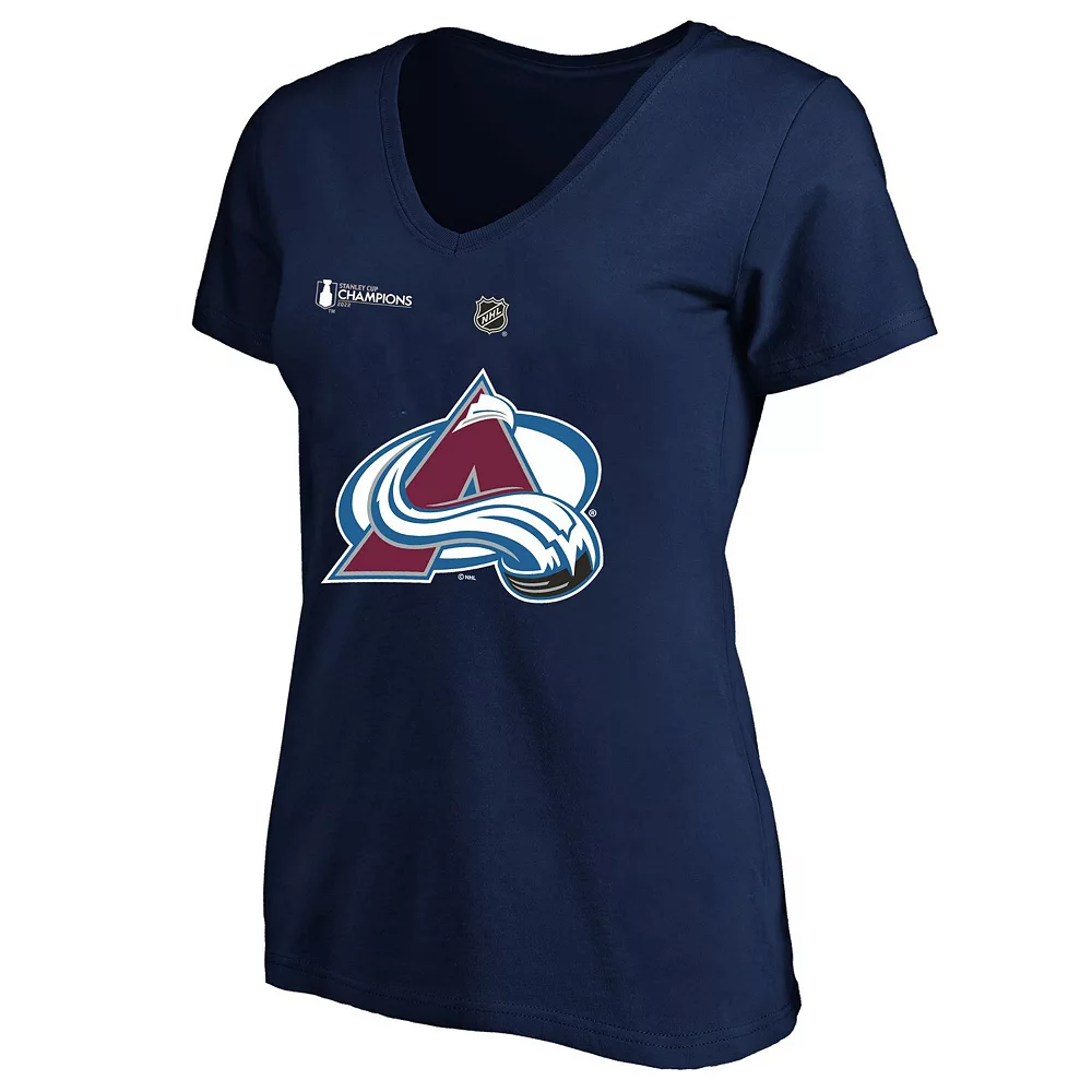 Women's Fanatics Branded Navy Colorado Avalanche 2022 Stanley Cup Champions Plus Size Name & Number V-Neck T-Shirt 5 Women's Fanatics Branded Navy Colorado Avalanche 2022 Stanley Cup Champions Plus Size Name & Number V-Neck T-Shirt - Image 3