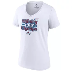 Women's Fanatics Branded White Colorado Avalanche 2022 Stanley Cup Champions Saucer Pass V-Neck T-Shirt -Fanatics Clothing Shop 5887670 ALT2