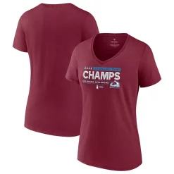 Women's Fanatics Branded Burgundy Colorado Avalanche 2022 Stanley Cup Champions Winger V-Neck T-Shirt -Fanatics Clothing Shop 5887892 ALT