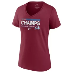 Women's Fanatics Branded Burgundy Colorado Avalanche 2022 Stanley Cup Champions Winger V-Neck T-Shirt -Fanatics Clothing Shop 5887892 ALT2