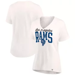 Women's Fanatics Branded Oatmeal Los Angeles Rams Motivating Force V-Neck T-Shirt -Fanatics Clothing Shop 5888497 ALT